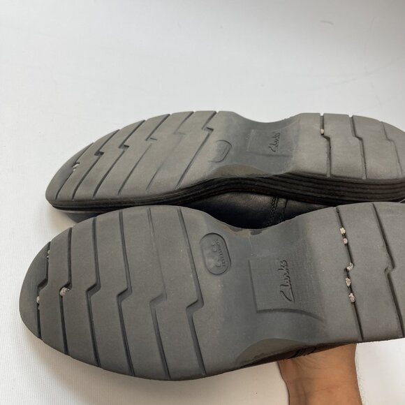 Clarks Black Leather Oxford Formal Dress Shoes Men Sz 8 US Dark Academia Preppy - Picture 6 of 14